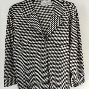 Giorgio Fiorlini Collections Blouse Black White Geometric XL Modern Minimalist